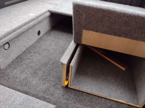 Another view of ice chest space and place to sit up when in single mode.